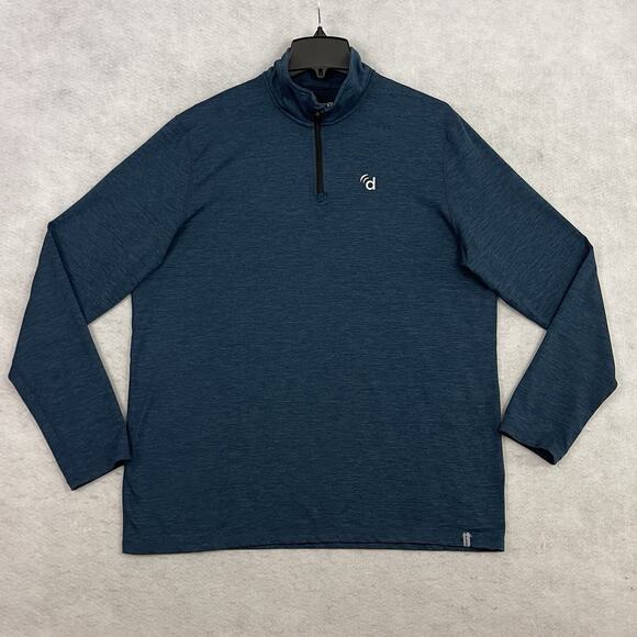 Marine Layer Pullover Mens XL Blue 1/4 Zip Weekend Sport Long Sleeve Chest Logo - Picture 6 of 11